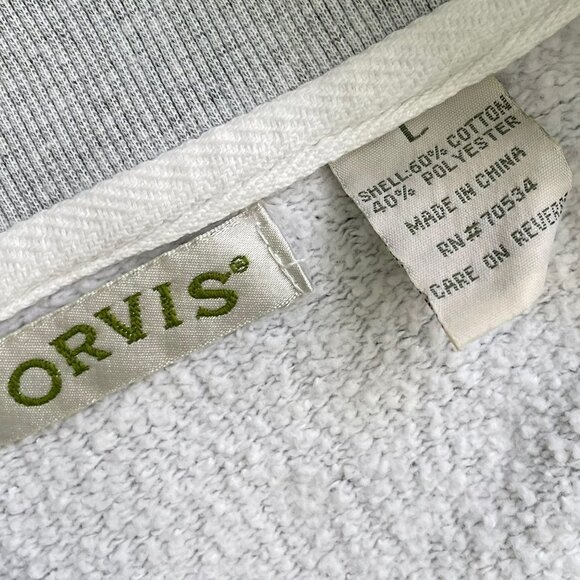 ORVIS Gray Knit Pullover Sweater Sweatshirt Vintage Kangaroo Pocket Women's Size - Picture 4 of 8